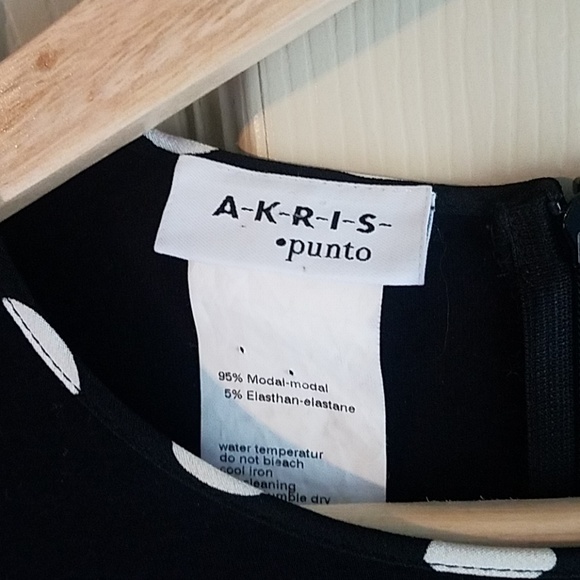 Akris Punto 6 Black Long Sleeve Polka Dot Top - Picture 4 of 7